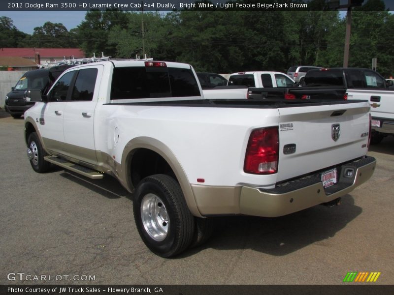 Bright White / Light Pebble Beige/Bark Brown 2012 Dodge Ram 3500 HD Laramie Crew Cab 4x4 Dually