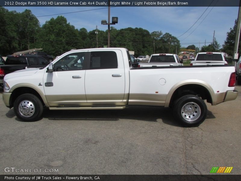 Bright White / Light Pebble Beige/Bark Brown 2012 Dodge Ram 3500 HD Laramie Crew Cab 4x4 Dually