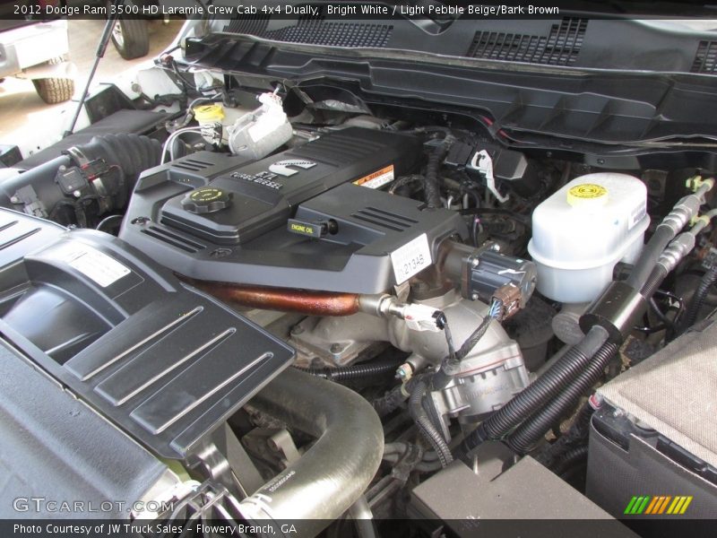 Bright White / Light Pebble Beige/Bark Brown 2012 Dodge Ram 3500 HD Laramie Crew Cab 4x4 Dually