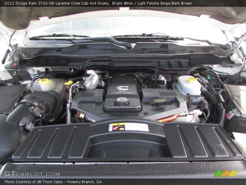 Bright White / Light Pebble Beige/Bark Brown 2012 Dodge Ram 3500 HD Laramie Crew Cab 4x4 Dually
