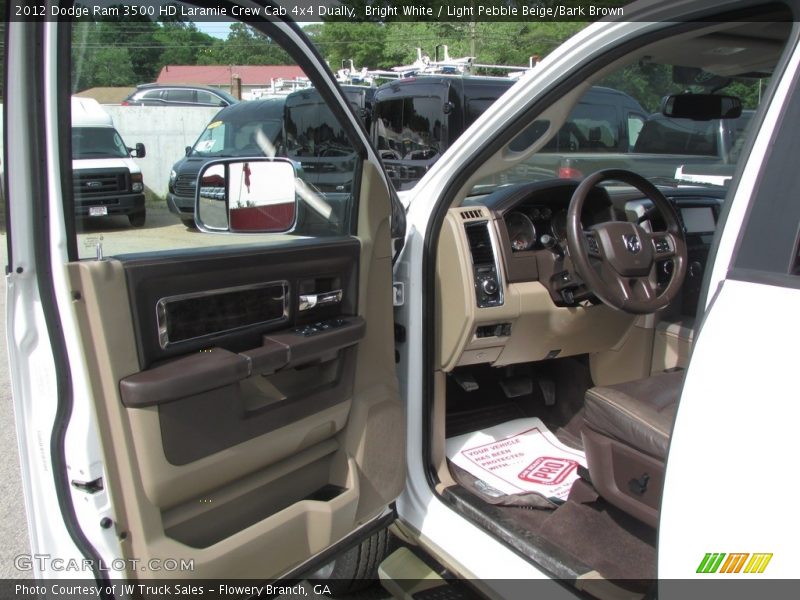 Bright White / Light Pebble Beige/Bark Brown 2012 Dodge Ram 3500 HD Laramie Crew Cab 4x4 Dually