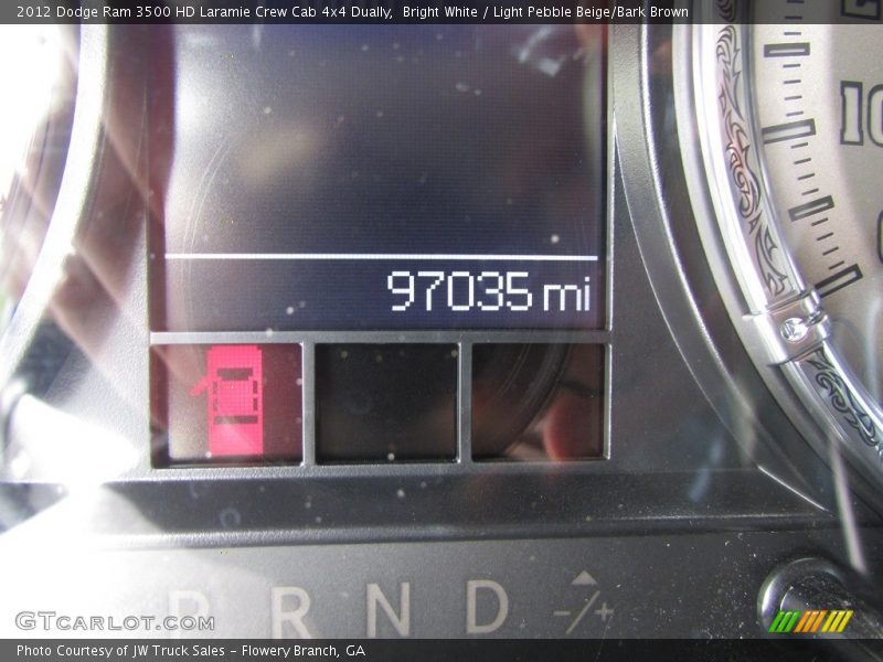 Bright White / Light Pebble Beige/Bark Brown 2012 Dodge Ram 3500 HD Laramie Crew Cab 4x4 Dually