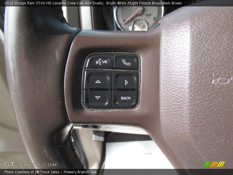 Bright White / Light Pebble Beige/Bark Brown 2012 Dodge Ram 3500 HD Laramie Crew Cab 4x4 Dually