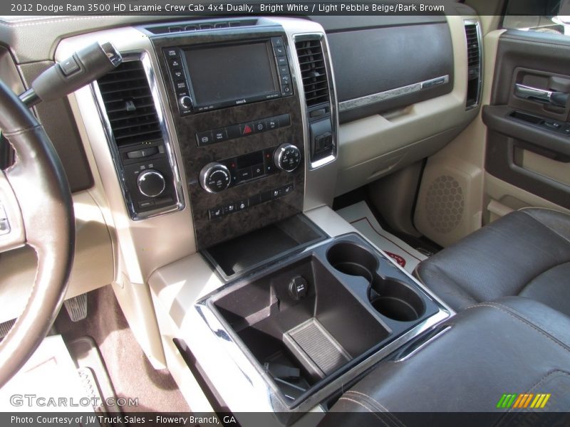 Bright White / Light Pebble Beige/Bark Brown 2012 Dodge Ram 3500 HD Laramie Crew Cab 4x4 Dually