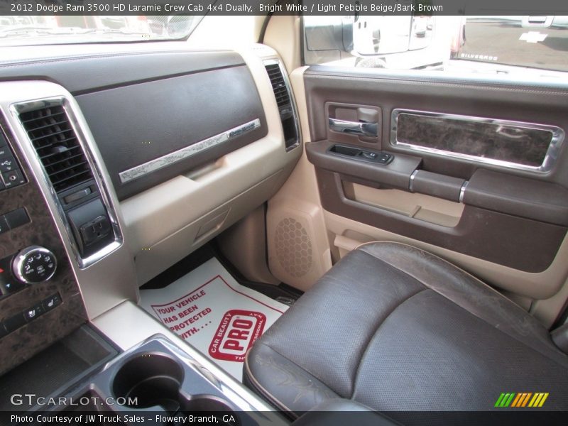 Bright White / Light Pebble Beige/Bark Brown 2012 Dodge Ram 3500 HD Laramie Crew Cab 4x4 Dually