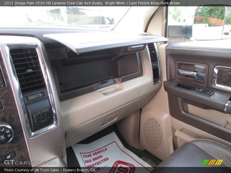 Bright White / Light Pebble Beige/Bark Brown 2012 Dodge Ram 3500 HD Laramie Crew Cab 4x4 Dually