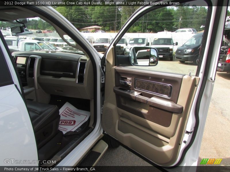 Bright White / Light Pebble Beige/Bark Brown 2012 Dodge Ram 3500 HD Laramie Crew Cab 4x4 Dually