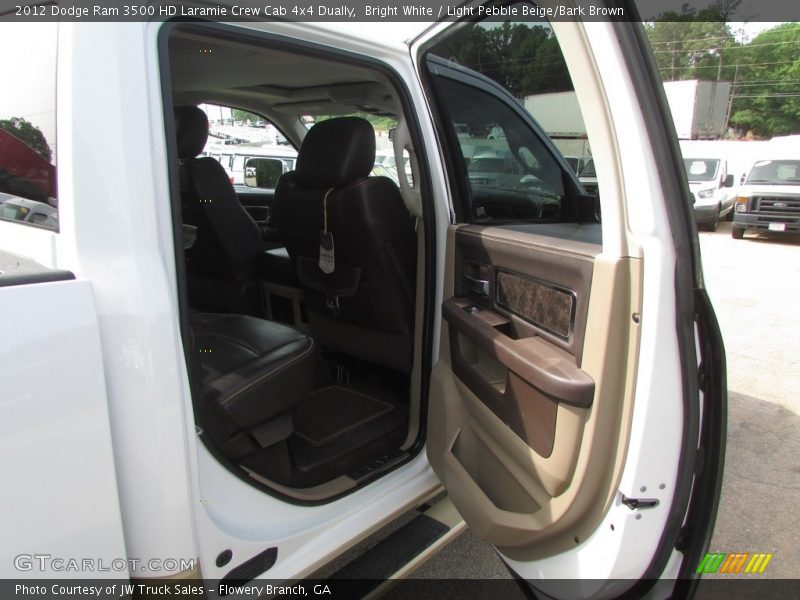 Bright White / Light Pebble Beige/Bark Brown 2012 Dodge Ram 3500 HD Laramie Crew Cab 4x4 Dually