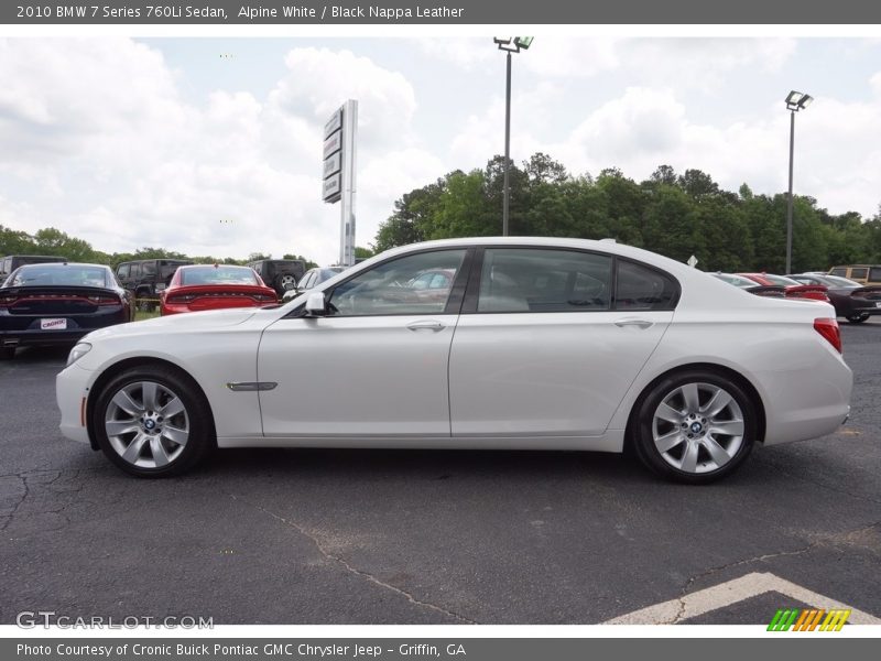 Alpine White / Black Nappa Leather 2010 BMW 7 Series 760Li Sedan