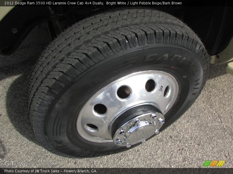 Bright White / Light Pebble Beige/Bark Brown 2012 Dodge Ram 3500 HD Laramie Crew Cab 4x4 Dually