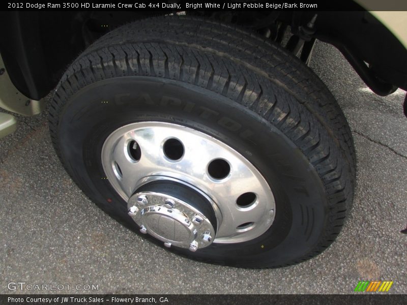 Bright White / Light Pebble Beige/Bark Brown 2012 Dodge Ram 3500 HD Laramie Crew Cab 4x4 Dually
