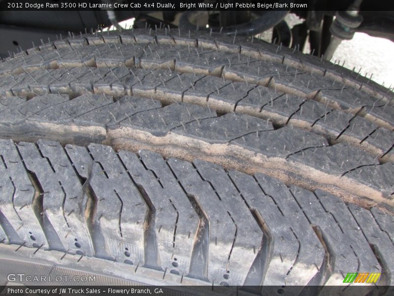 Bright White / Light Pebble Beige/Bark Brown 2012 Dodge Ram 3500 HD Laramie Crew Cab 4x4 Dually