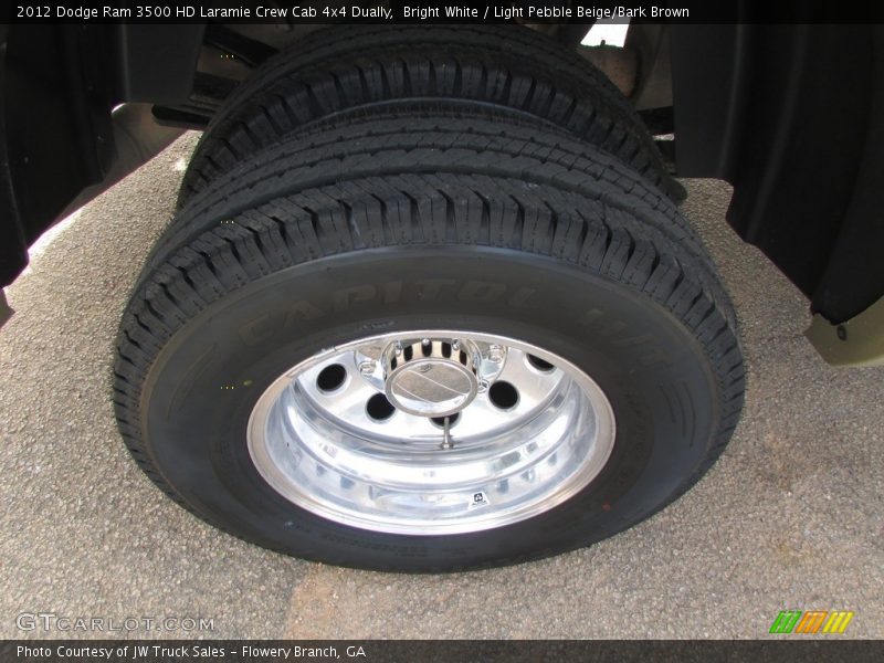 Bright White / Light Pebble Beige/Bark Brown 2012 Dodge Ram 3500 HD Laramie Crew Cab 4x4 Dually