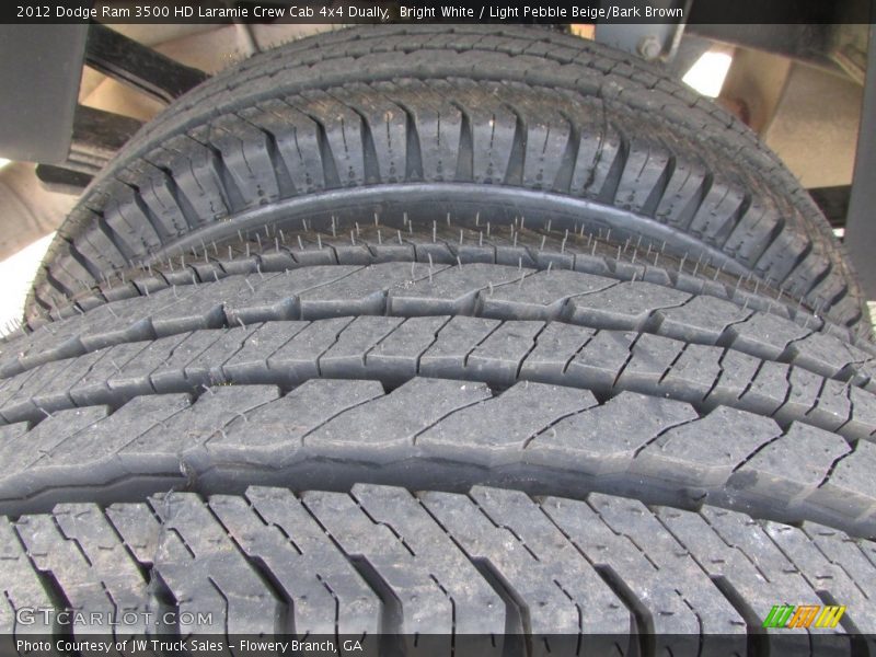 Bright White / Light Pebble Beige/Bark Brown 2012 Dodge Ram 3500 HD Laramie Crew Cab 4x4 Dually