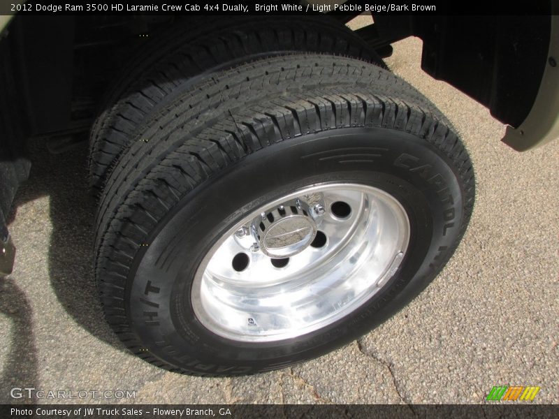 Bright White / Light Pebble Beige/Bark Brown 2012 Dodge Ram 3500 HD Laramie Crew Cab 4x4 Dually