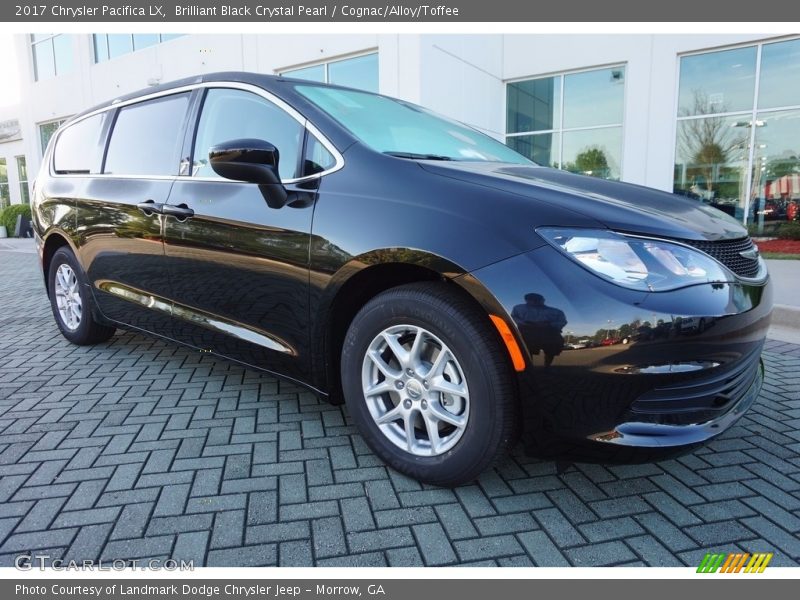 Brilliant Black Crystal Pearl / Cognac/Alloy/Toffee 2017 Chrysler Pacifica LX