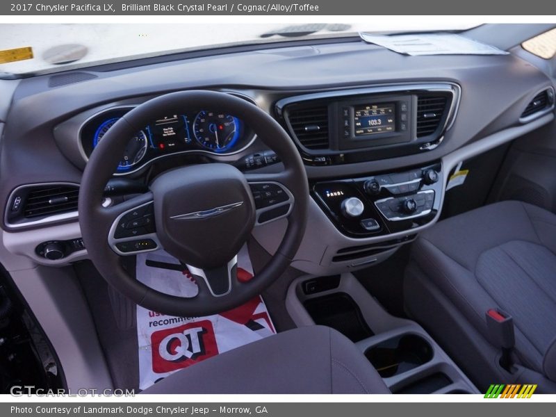 Brilliant Black Crystal Pearl / Cognac/Alloy/Toffee 2017 Chrysler Pacifica LX