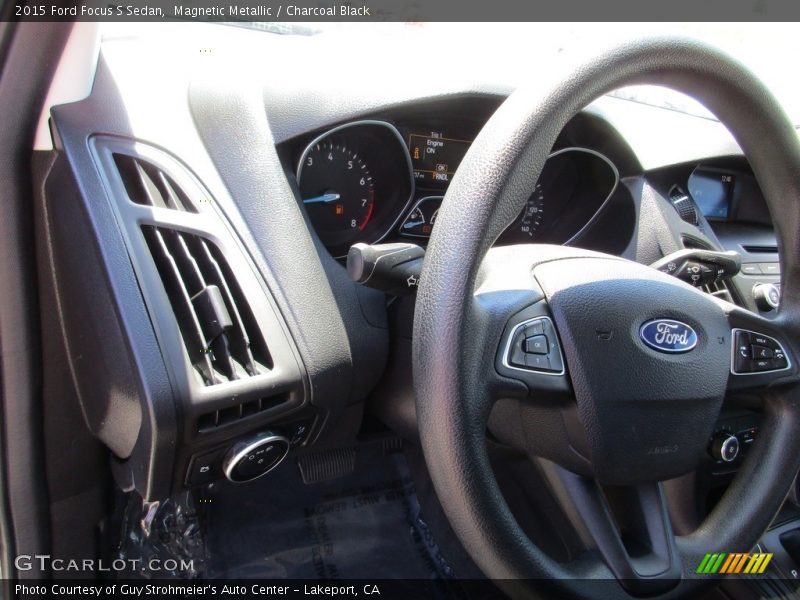 Magnetic Metallic / Charcoal Black 2015 Ford Focus S Sedan