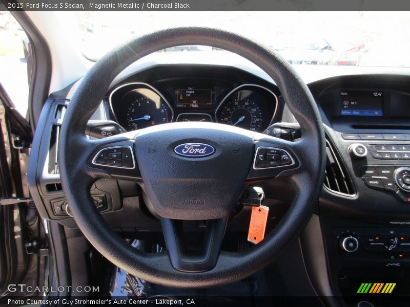 Magnetic Metallic / Charcoal Black 2015 Ford Focus S Sedan