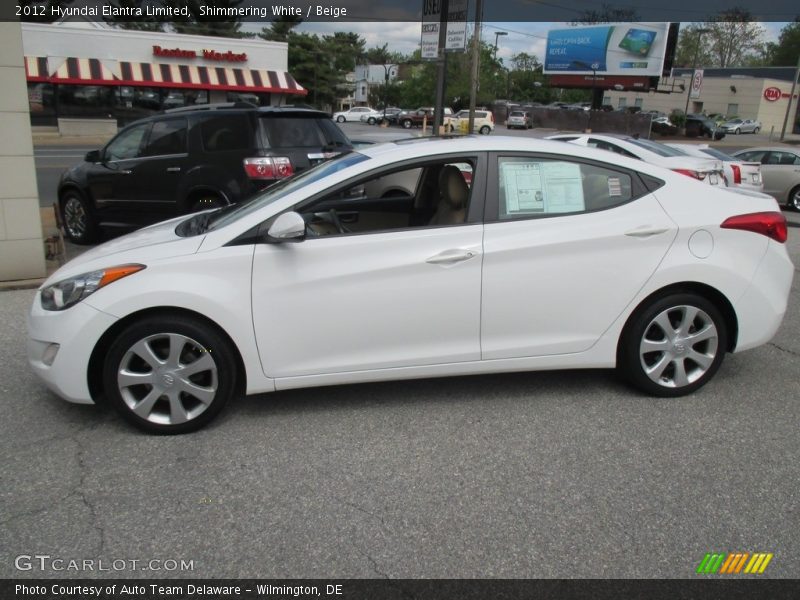 Shimmering White / Beige 2012 Hyundai Elantra Limited