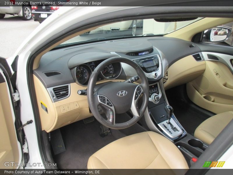 Shimmering White / Beige 2012 Hyundai Elantra Limited