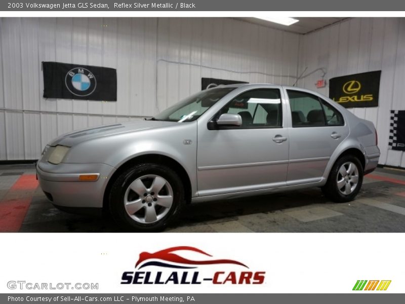 Reflex Silver Metallic / Black 2003 Volkswagen Jetta GLS Sedan