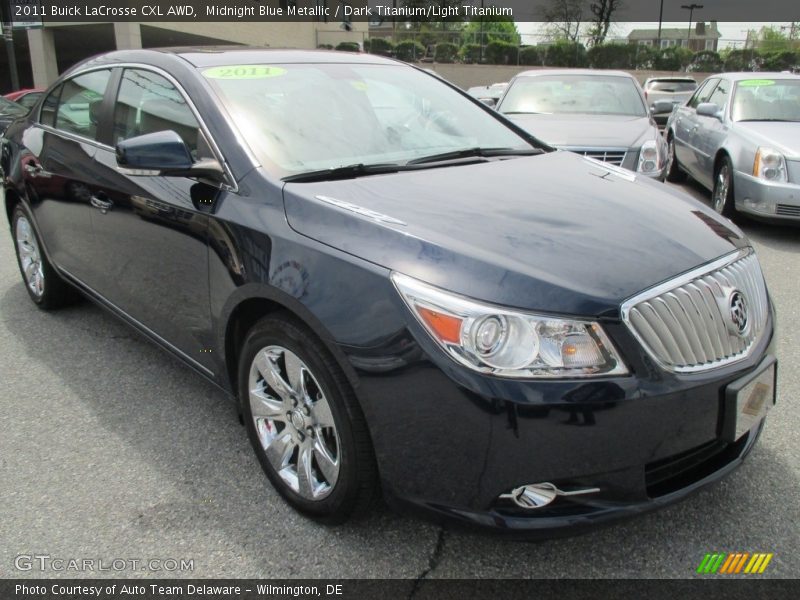 Midnight Blue Metallic / Dark Titanium/Light Titanium 2011 Buick LaCrosse CXL AWD