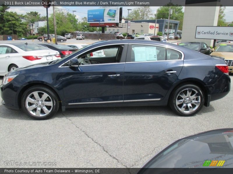 Midnight Blue Metallic / Dark Titanium/Light Titanium 2011 Buick LaCrosse CXL AWD