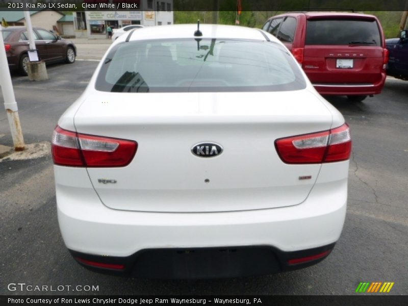Clear White / Black 2013 Kia Rio LX Sedan