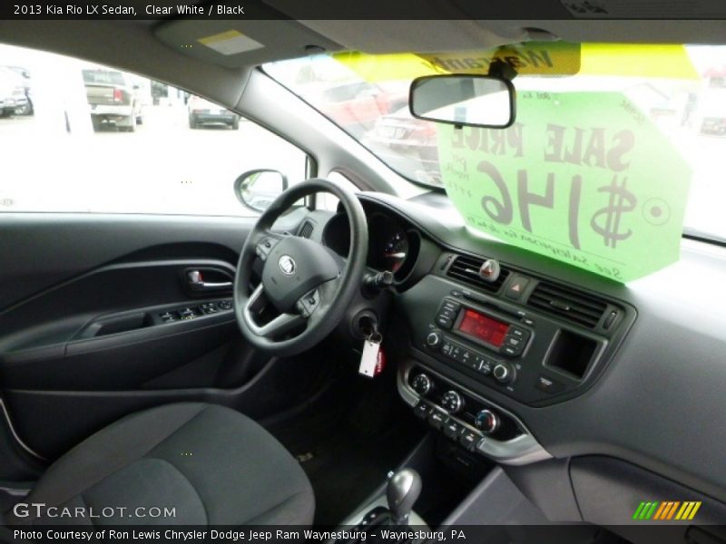 Clear White / Black 2013 Kia Rio LX Sedan