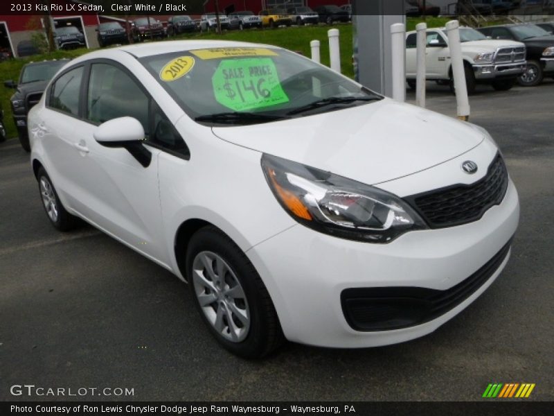 Clear White / Black 2013 Kia Rio LX Sedan