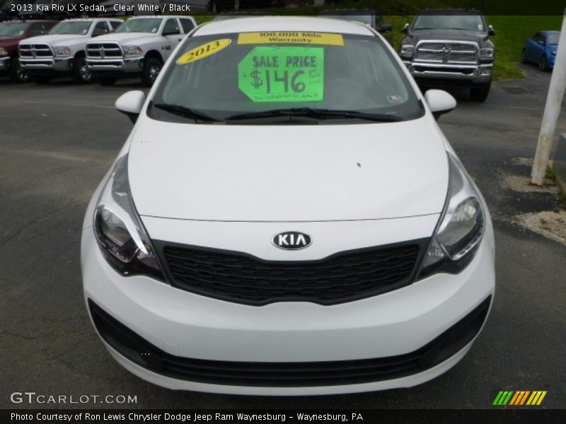 Clear White / Black 2013 Kia Rio LX Sedan