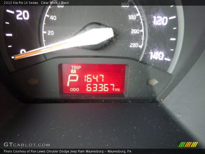 Clear White / Black 2013 Kia Rio LX Sedan