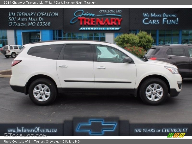 White / Dark Titanium/Light Titanium 2014 Chevrolet Traverse LS