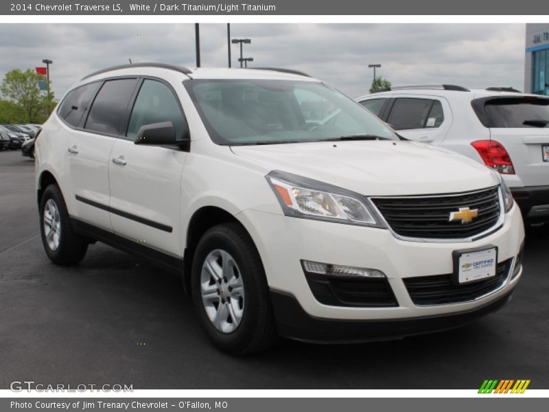 White / Dark Titanium/Light Titanium 2014 Chevrolet Traverse LS