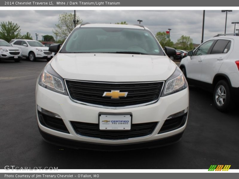 White / Dark Titanium/Light Titanium 2014 Chevrolet Traverse LS
