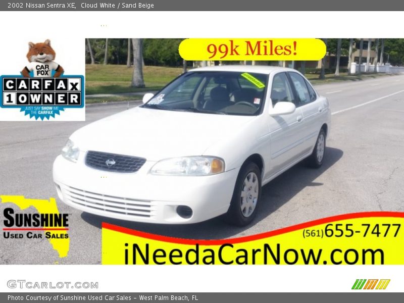 Cloud White / Sand Beige 2002 Nissan Sentra XE