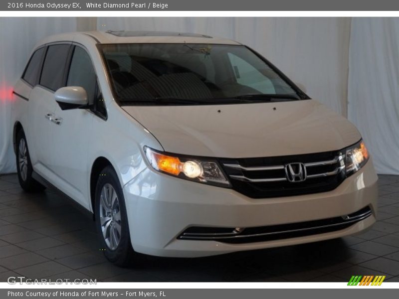 White Diamond Pearl / Beige 2016 Honda Odyssey EX