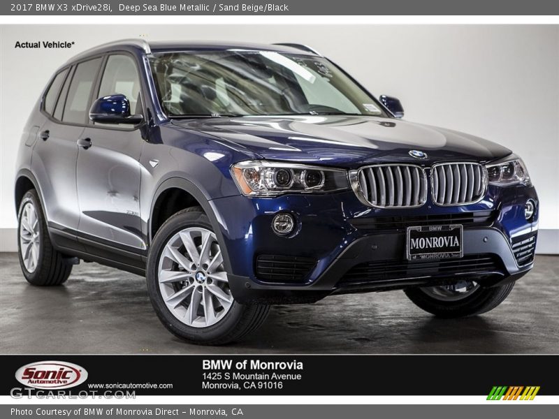 Deep Sea Blue Metallic / Sand Beige/Black 2017 BMW X3 xDrive28i