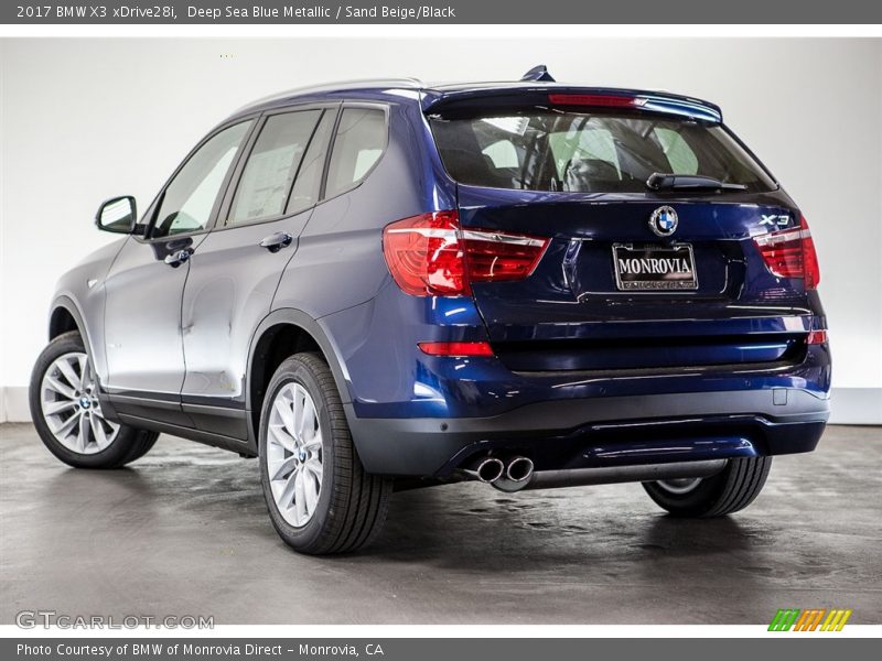 Deep Sea Blue Metallic / Sand Beige/Black 2017 BMW X3 xDrive28i