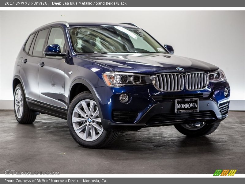 Deep Sea Blue Metallic / Sand Beige/Black 2017 BMW X3 xDrive28i