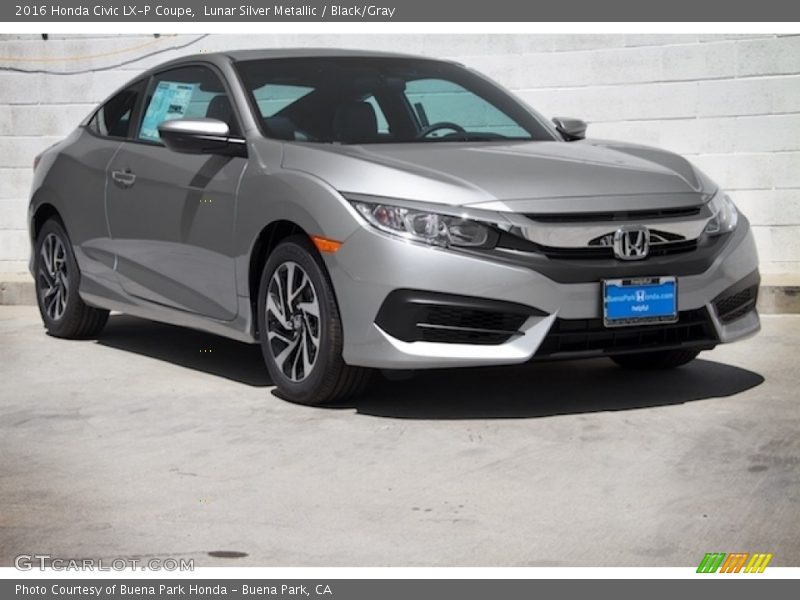 Lunar Silver Metallic / Black/Gray 2016 Honda Civic LX-P Coupe