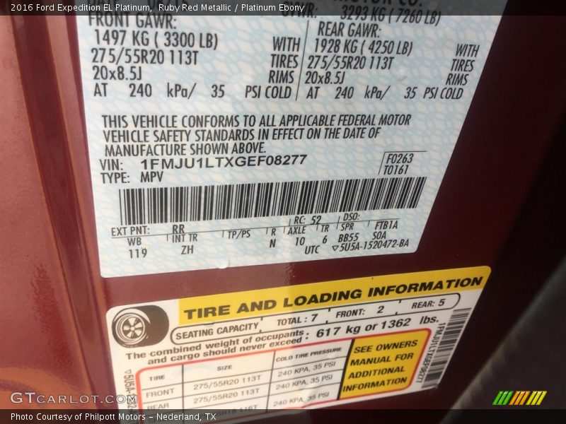 Ruby Red Metallic / Platinum Ebony 2016 Ford Expedition EL Platinum