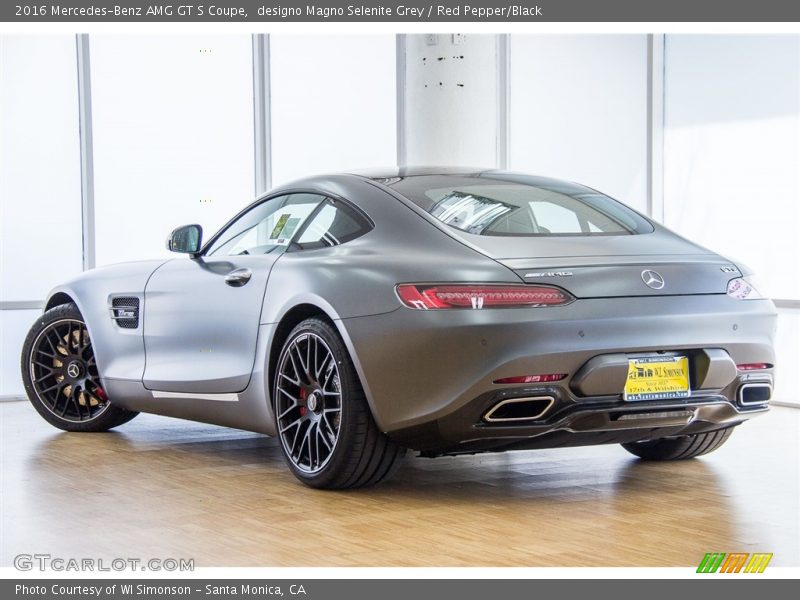 designo Magno Selenite Grey / Red Pepper/Black 2016 Mercedes-Benz AMG GT S Coupe