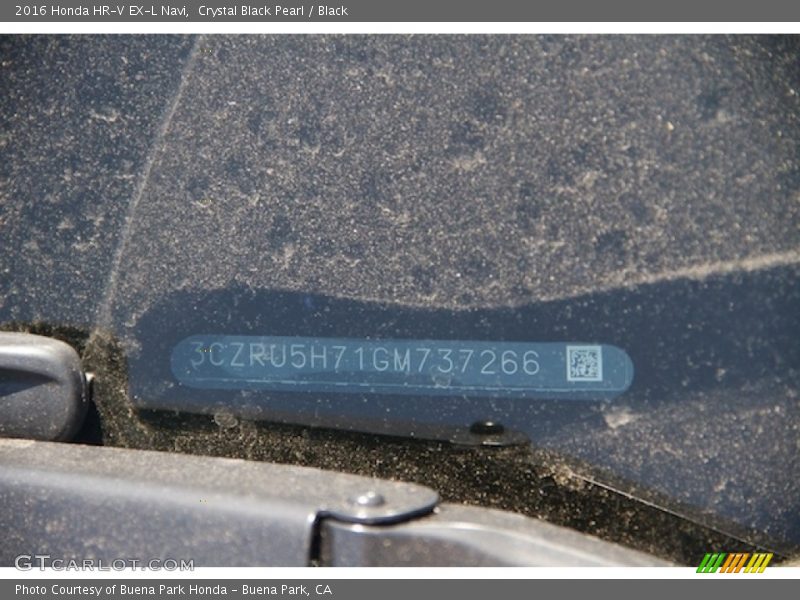Crystal Black Pearl / Black 2016 Honda HR-V EX-L Navi