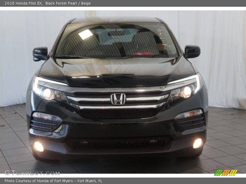 Black Forest Pearl / Beige 2016 Honda Pilot EX
