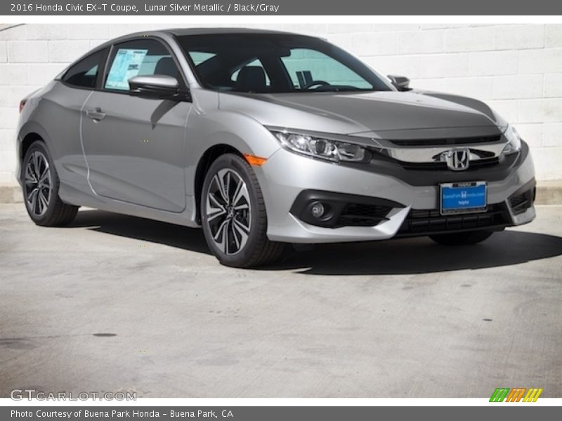 Lunar Silver Metallic / Black/Gray 2016 Honda Civic EX-T Coupe