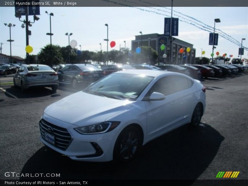 White / Beige 2017 Hyundai Elantra SE