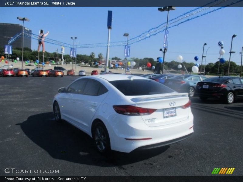 White / Beige 2017 Hyundai Elantra SE