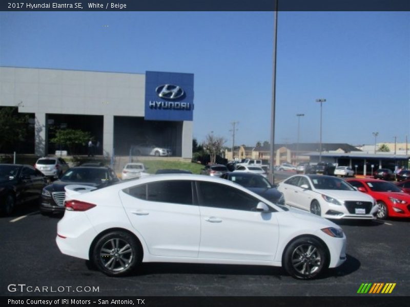 White / Beige 2017 Hyundai Elantra SE